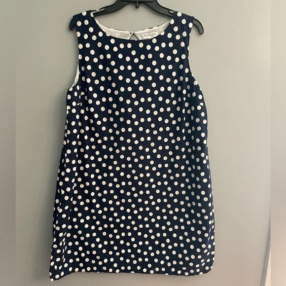 Navy Polka Dot Sleeveless Summer Dress - Picture 3 of 7
